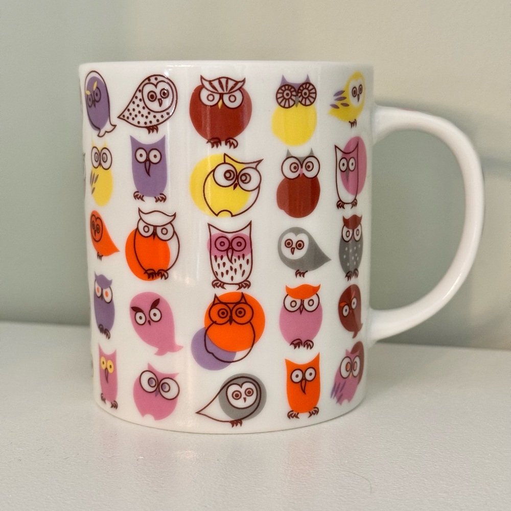 Owl Mug Fun Multicolor Whimsical Jewel Japan Ceramics